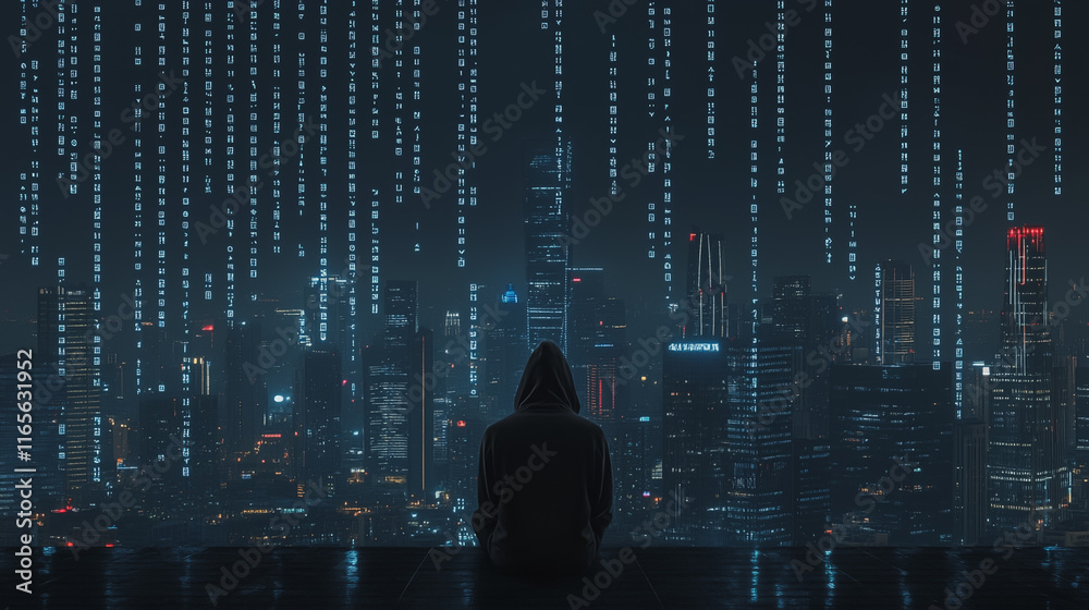 Hacker are planning to hack and attack networks and cyber security systems. Smart Innovation city with connection future wireless digital city and social media networking over the cityscape. Hacker are planning to hack and attack networks and cyber security systems. Smart Innovation city with connection future wireless digital city and social media networking over the cityscape.