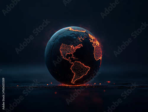 Globales Netzwerk leuchtet auf der Erde

