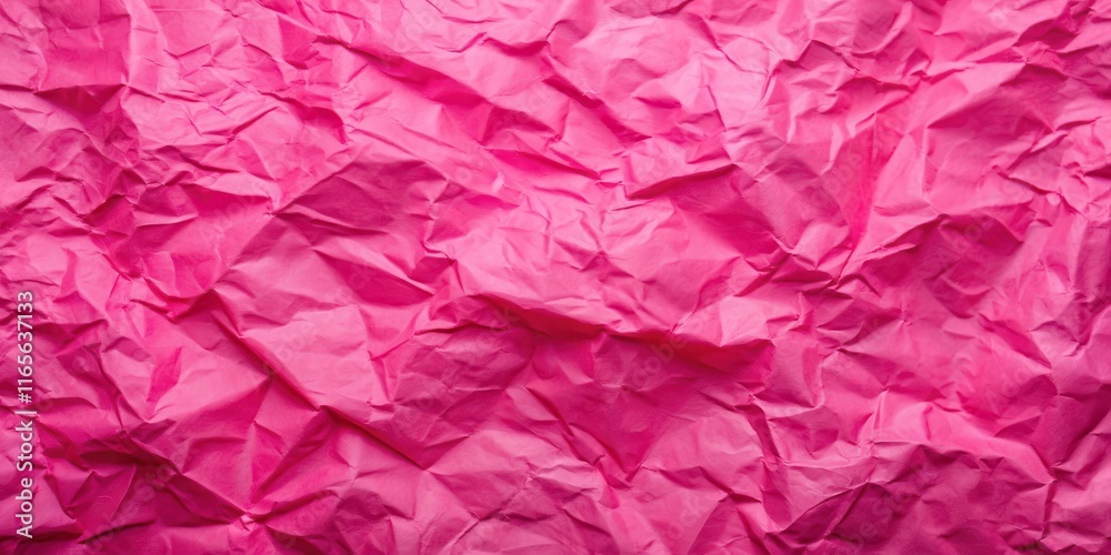 Fototapeta premium Deep Pink Crinkled Paper Texture A Vibrant Background Image
