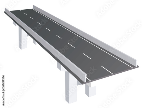 Isolated road viaduct. vector illustration
