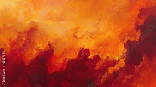 A fiery abstract design with shades of orange red