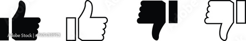 Like unlike buttons. Thumbs up and down icons. Yes and no fingers, positive negative marks vector symbols collection isolated on transparent background. for web banners, web sites, printed materials.
