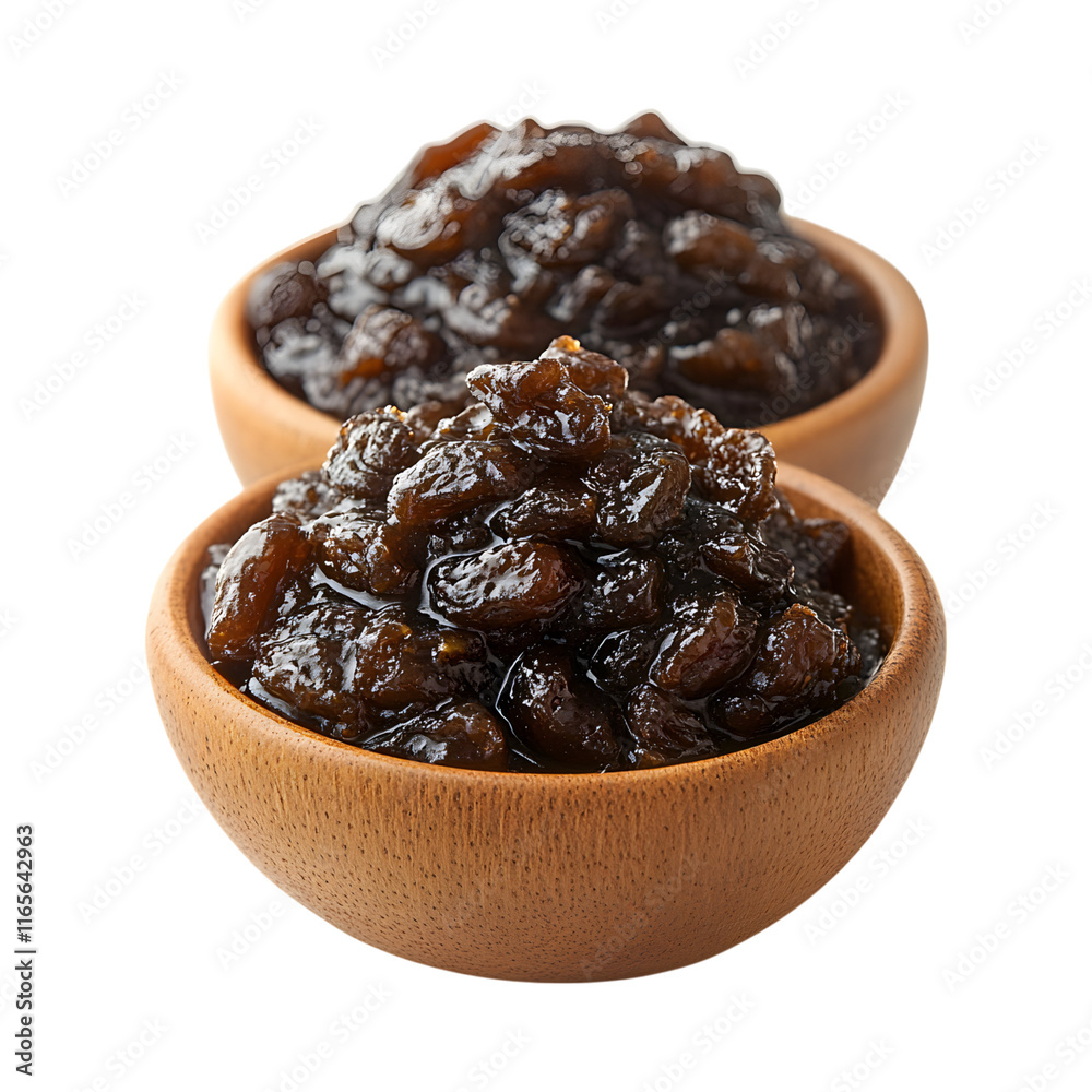 Delicious Raisin Jam Spread isolated on transparent background Delicious Raisin Jam Spread isolated on transparent background