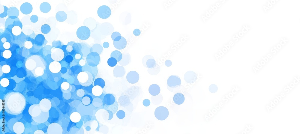 Abstract Light Blue Background With Bokeh Effect Soft Blurred Circles On White Backdrop