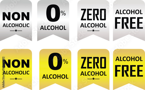 Non alcoholic labels. non alcoholic stickers for zero alcohol products