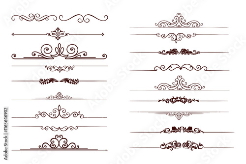 Vector elegant decorative ornamental floral set 1