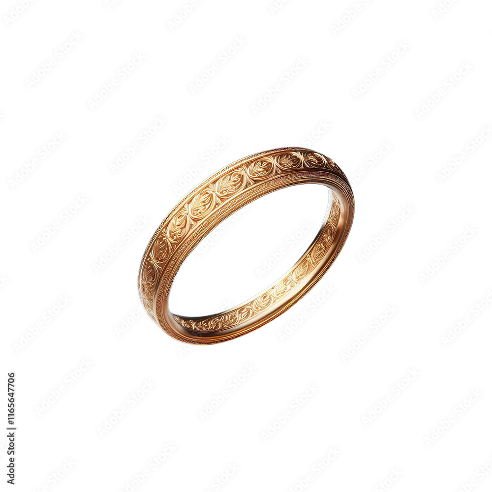 Round Gold Ring on a transparent background. Generative AI Round Gold Ring on a transparent background. Generative AI