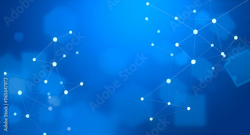 Abstract Blue Background with Digital Social Network Connections
