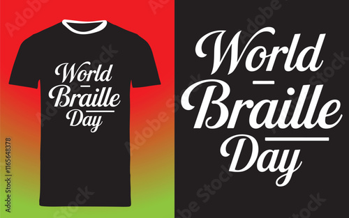 typography t shirt design " world braille day
