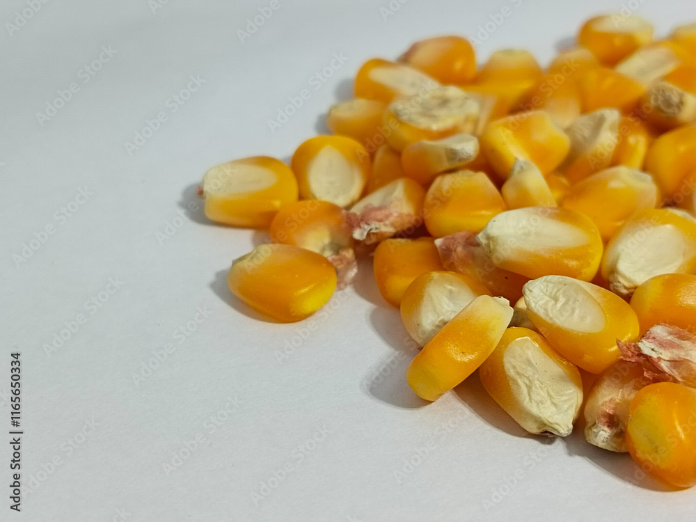 Φωτογραφία corn seeds isolated on white background, clipping path, full depth of field