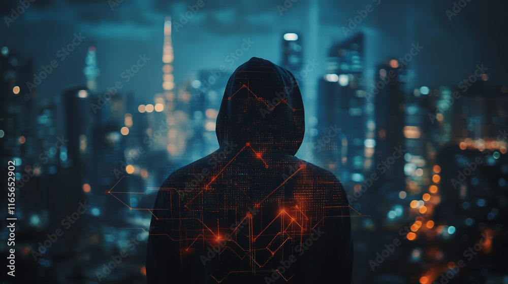 Hacker are planning to hack and attack networks and cyber security systems. Smart Innovation city with connection ffuture wireless digital city and social media networking over the sunset cityscape. Hacker are planning to hack and attack networks and cyber security systems. Smart Innovation city with connection ffuture wireless digital city and social media networking over the sunset cityscape.