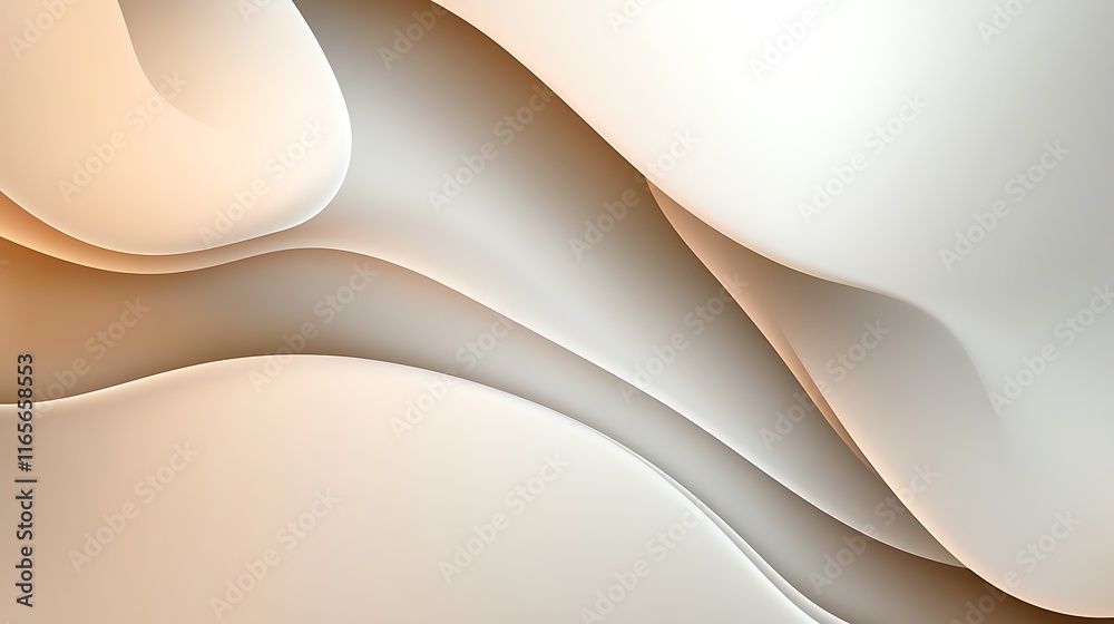 Obraz premium Abstract Beige and Brown Swirling Curves Design