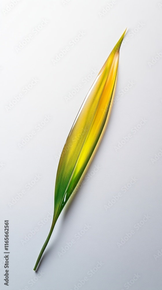 Obraz premium A Strikingly Vibrant Leaf, A Symphony of Yellow and Green Hues, Capturing the Essence of Nature's Artistic Beauty