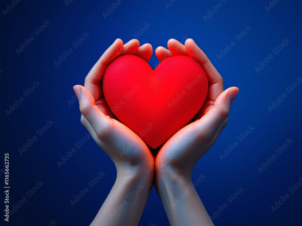 Hands holding a glowing red heart against a blue background, symbolizinHands holding a glowing red heart against a blue background, symbolizing love and care.g love and care. Hands holding a glowing red heart against a blue background, symbolizinHands holding a glowing red heart against a blue background, symbolizing love and care.g love and care.