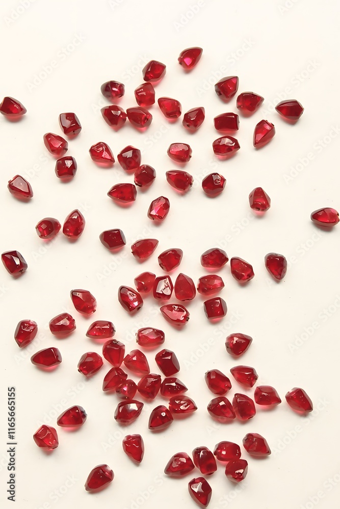 Scattered Red Garnet Gems 