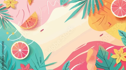 Vibrant Abstract Hello Summer Sale Banner with Summer Theme for Marketing Campaigns