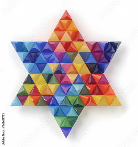 colorful star of david artfully designed with geometric patterns symbolizing jewish culture and spirituality photo