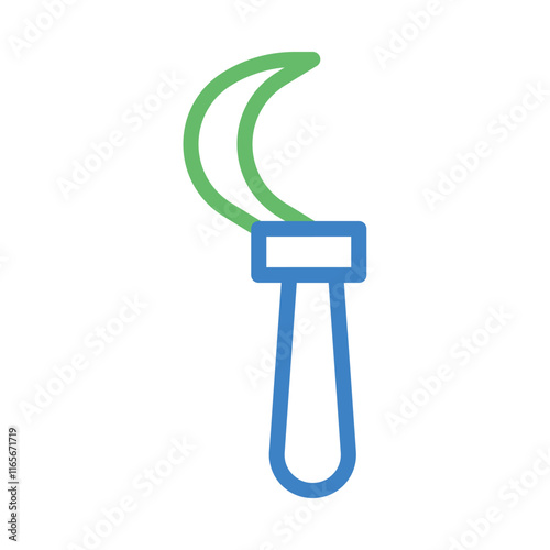 Sickle icon illustration. Concept of harvesting, agriculture, and gardening.