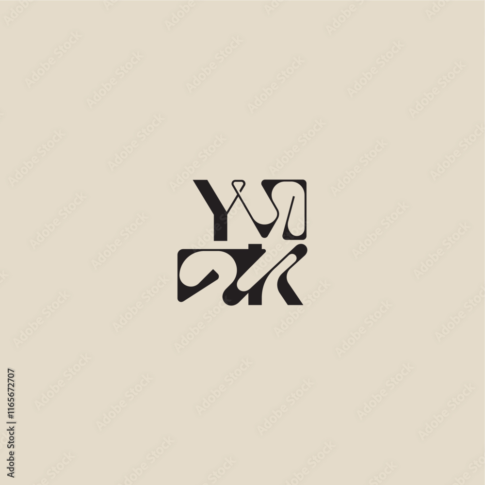 YK letter bold style and luxury concept curved typography monogram elegant initial logo YK letter bold style and luxury concept curved typography monogram elegant initial logo