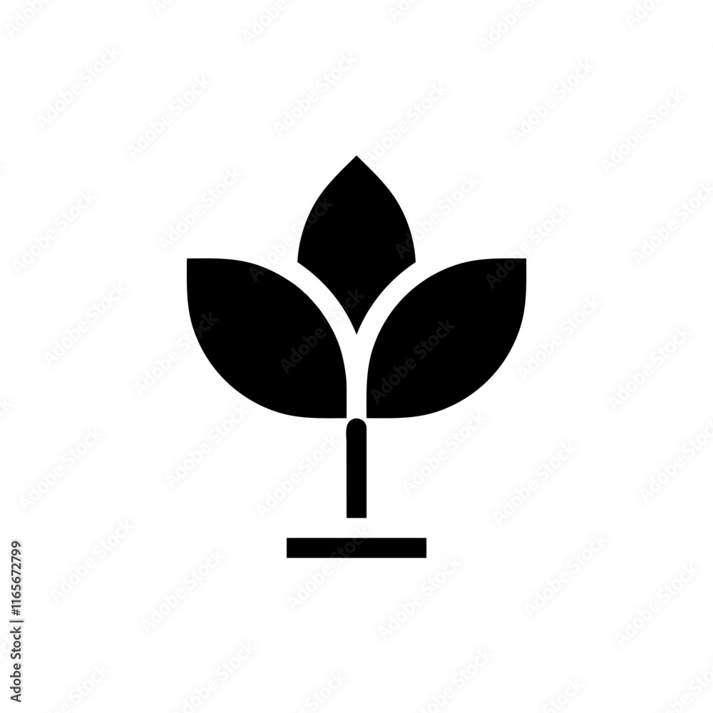 Three leaf plant logo. Concept of nature, growth, and sustainability. Three leaf plant logo. Concept of nature, growth, and sustainability.