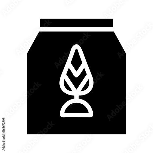 Fertilizer bag icon. Concept of gardening, farming, and agriculture.
