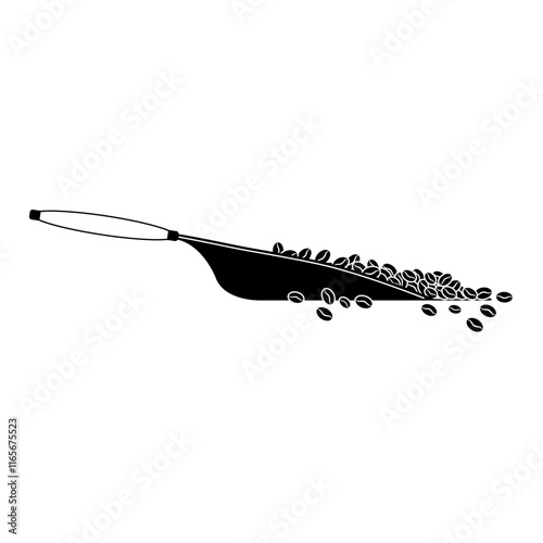 coffee spoon isolated on white background, coffee time modern minimalist decoration vector illustration.monochrome style.