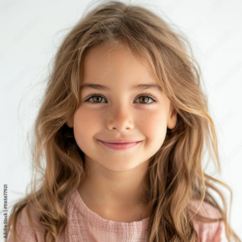 A portrait of a cute little girl with long, light brown hair and a sweet smile. A portrait of a cute little girl with long, light brown hair and a sweet smile.