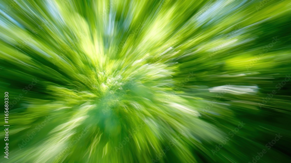 Obraz premium Abstract Green Burst: Nature's Vibrant Energy