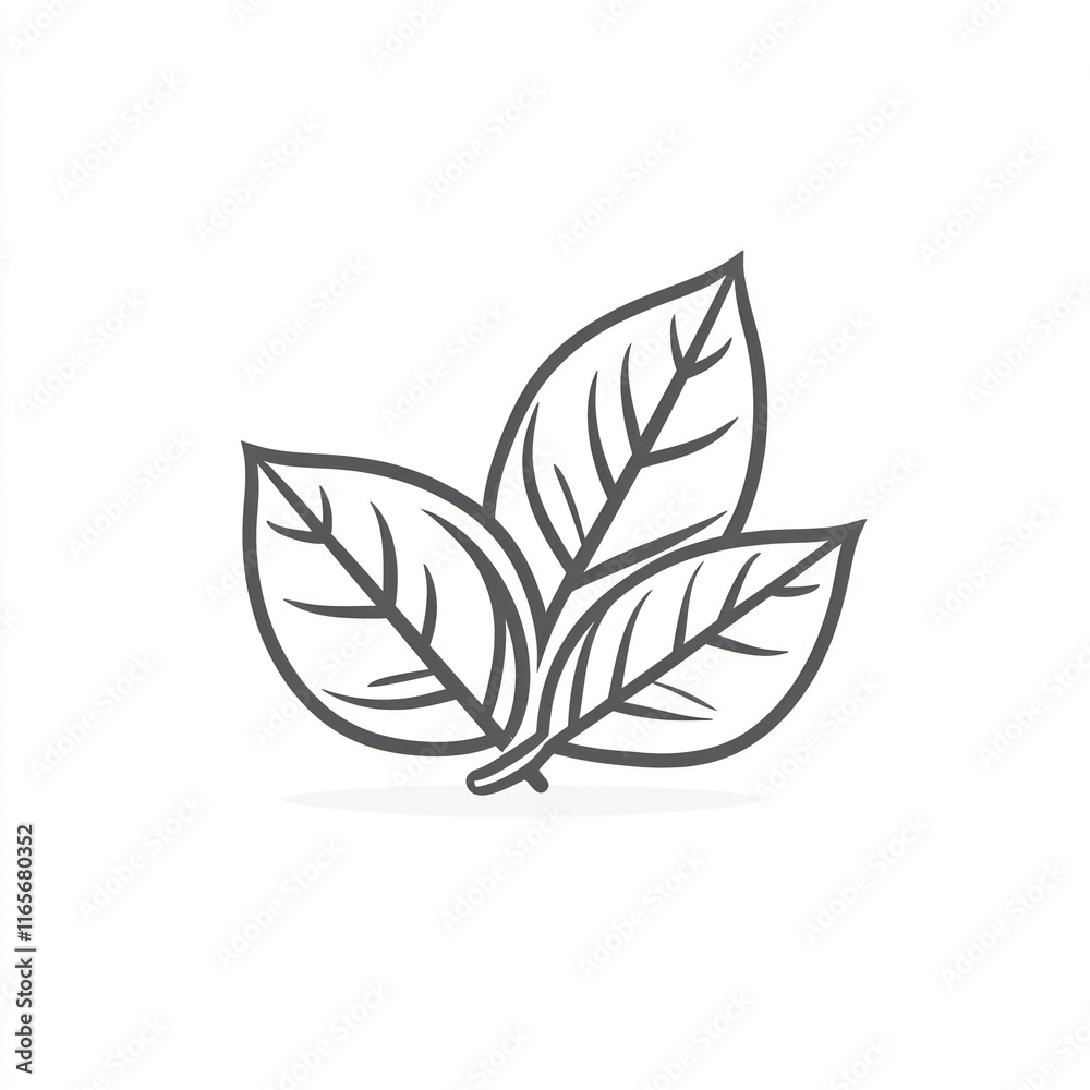 Three Simple Line Drawing Leaves Three Simple Line Drawing Leaves