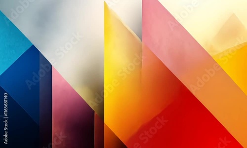 Wallpaper Mural Abstract geometric shapes in vibrant colors with a misty background. Torontodigital.ca
