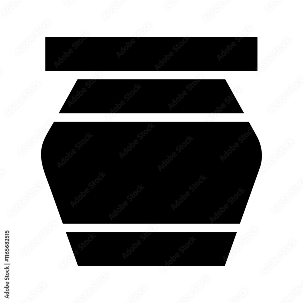 Black silhouette of a ceramic pot. Concept of pottery, craft, and handmade. Black silhouette of a ceramic pot. Concept of pottery, craft, and handmade.