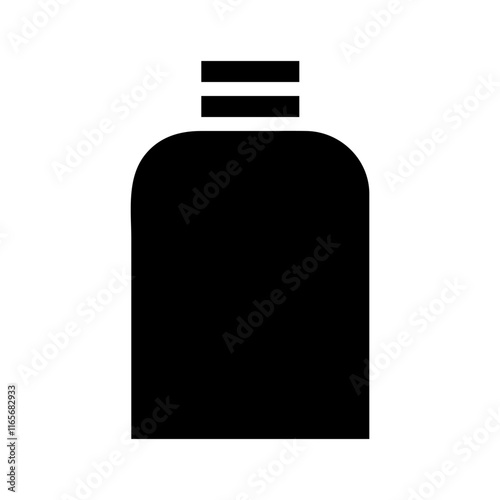 Black bottle silhouette. Concept of packaging, container, and storage.