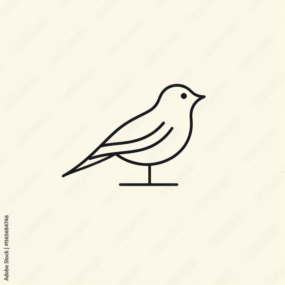 Simple Line Drawing Of A Small Bird Simple Line Drawing Of A Small Bird
