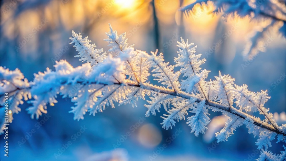 A delicate branch, adorned with frost crystals, glows under a warm morning sun, casting a ethereal and otherworldly beauty onto the winter landscape. A delicate branch, adorned with frost crystals, glows under a warm morning sun, casting a ethereal and otherworldly beauty onto the winter landscape.