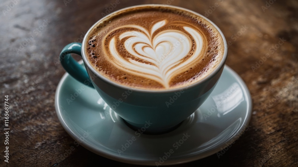 Artistic Cup of Coffee with Beautiful Latte Art Design Wallpaper Background Artistic Cup of Coffee with Beautiful Latte Art Design Wallpaper Background