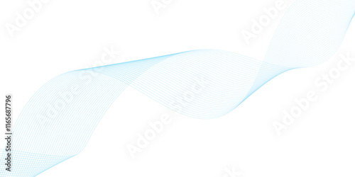 Abstract vector background with blue wavy lines. Blue wave background. Blue lines vector illustration. Curved wave. Abstract wave element.
