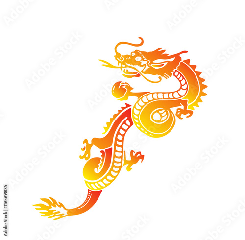 Dragon silhouette  vector silhouette of chinese dragon  golden dragon  red dragon  dragon icon