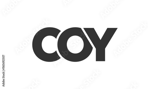 COY logo design template with strong and modern bold text. Initial based vector logotype featuring simple and minimal typography. Trendy company identity.