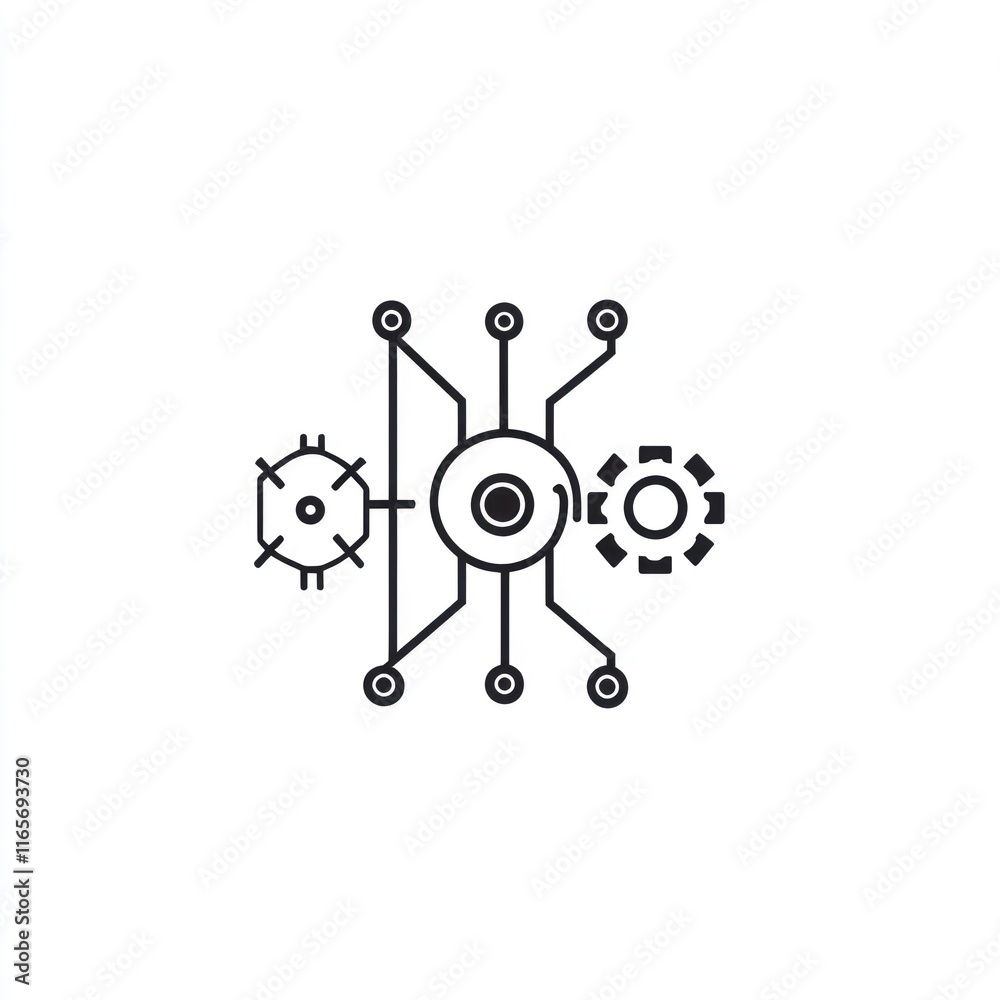 Abstract Technology Icon Central Eye System Abstract Technology Icon Central Eye System