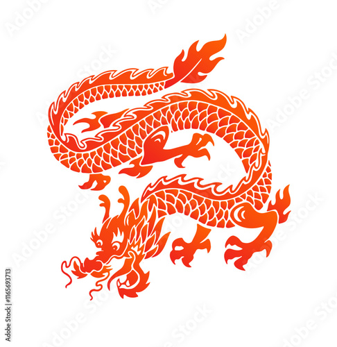 Dragon silhouette  vector silhouette of chinese dragon  golden dragon  red dragon  dragon icon