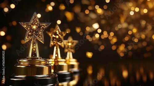 Gold awards glittering abstract background