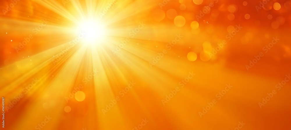 Obraz premium abstract orange background with sun and bokeh
