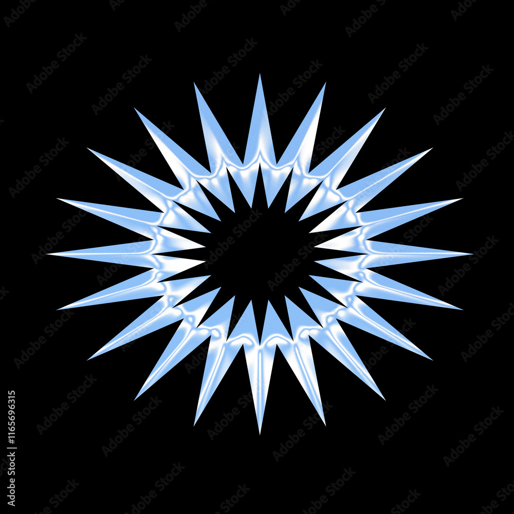 Design Star, circle, eye, sun, Y2K with ice crystal effect