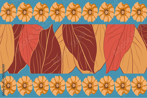 Floral,flowers, seamless, traditional ethnic, thai pattern, fabric pattern for textiles, rugs, wallpaper, clothing, sarong, batik, wrapping, embroidery, print, background, cover, illustration, vector.