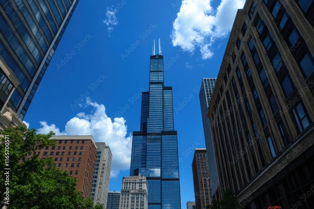 Modern Skyscraper Under Blue Sky Modern Skyscraper Under Blue Sky
