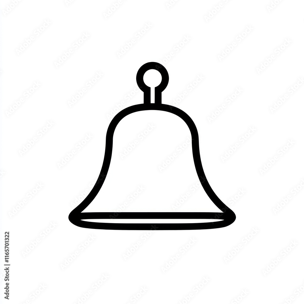 A simple line drawing of a bell icon A simple line drawing of a bell icon