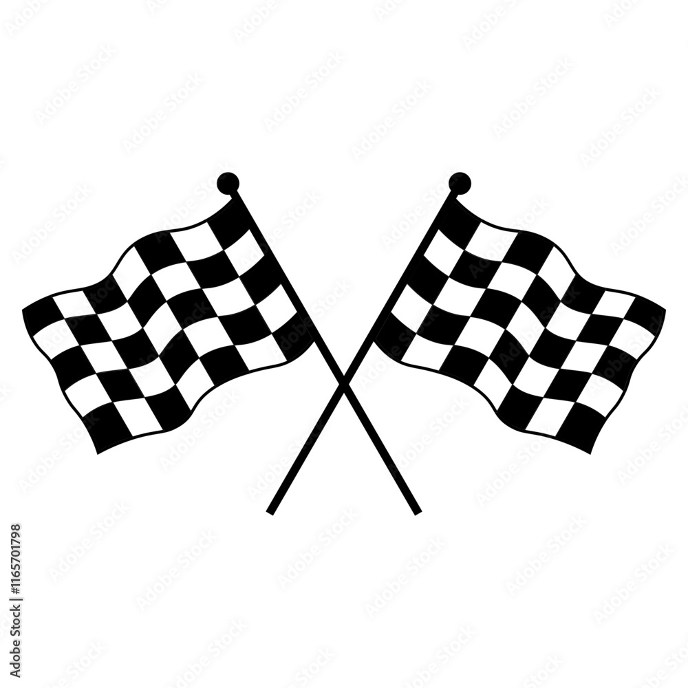 Fototapeta premium double crossed Checkered racing flags svg vector cutfile for circuit 