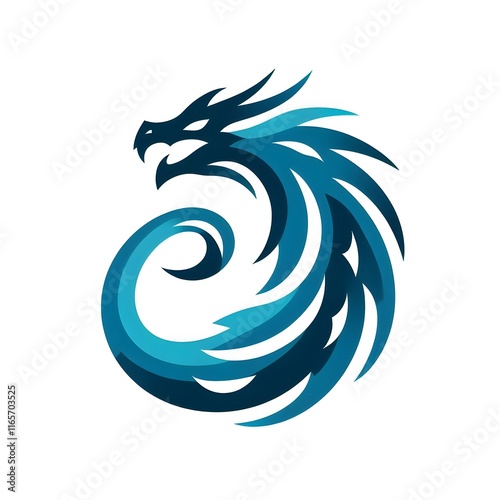 Wallpaper Mural AI Generate of Unique, Simple, Low-detail Logo Recognizable Idiosyncratic of Dragon Torontodigital.ca