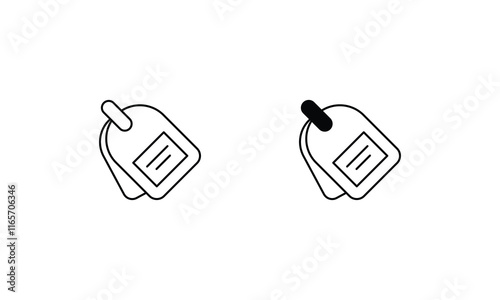 Price Tags icon set line and glyph vector illustration