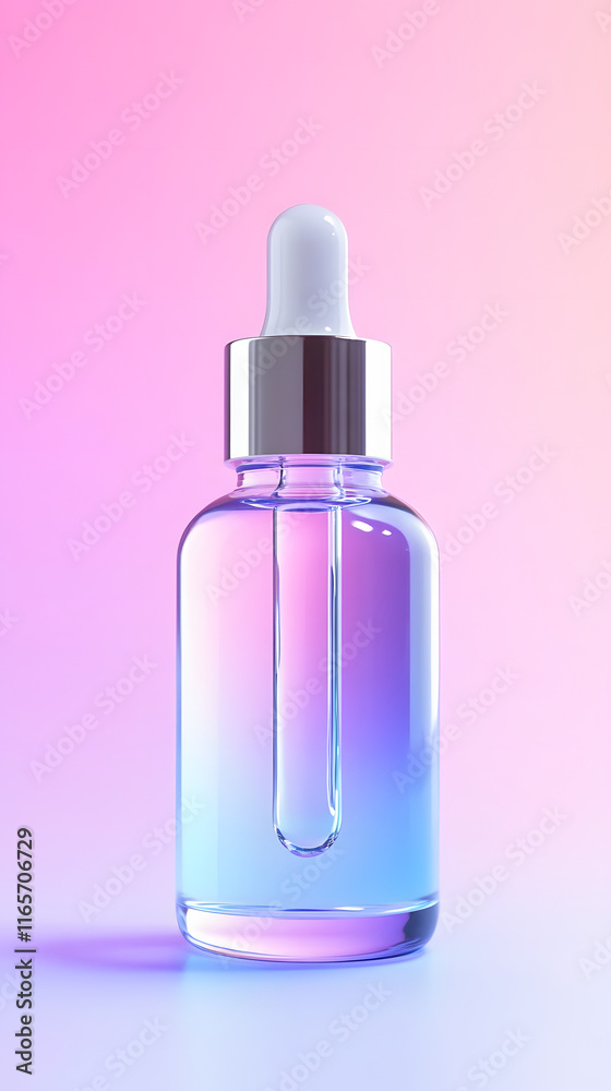 Hyaluronic acid serum in a pipette flask. liquid gel. Cosmetic face skincare product closeup on a pink background Hyaluronic acid serum in a pipette flask. liquid gel. Cosmetic face skincare product closeup on a pink background